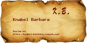 Knabel Barbara névjegykártya